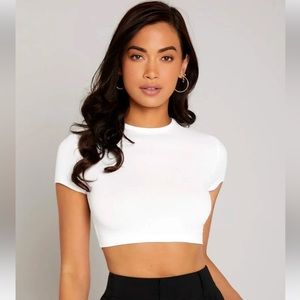 White Shein Cropped T Shirt Size Small